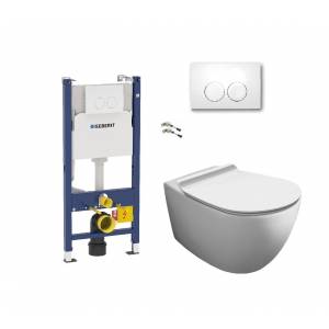 Комплект унитаз безободковый Simas Vignoni и инсталляция Geberit 4-в-1